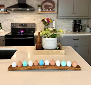 Handmade egg holder, Bourbon barrel wood egg holder for counter, unique egg holder, Decorative Egg Display, kitchen decor, wine and whiskey