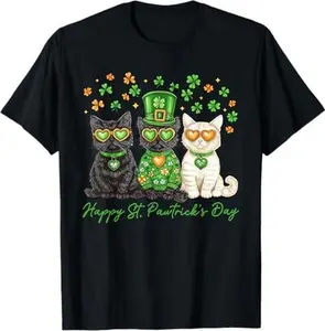 Cat St Pawtrick's Day Shamrock For Men Women Cats Lovers T-Shirt