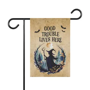 Good Trouble Halloween Flag, Feminist Witch Decor, Halloween Decor, Outdoor Yard Flag