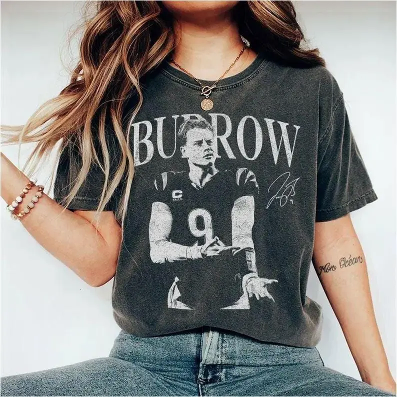 Joe Burrow Retro Rap Tee, Joe Burrow Vintage Shirt, Game Day Shirt, Football Shirt