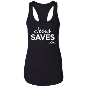 JESUS SAVES  Ladies Ideal Racerback Tank
