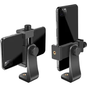 SharingMoment Premium Smartphone Holder Vertical Horizontal Tripod Mount Adapter Rotatable Bracket with Screw Adjustable Clip for iPhone