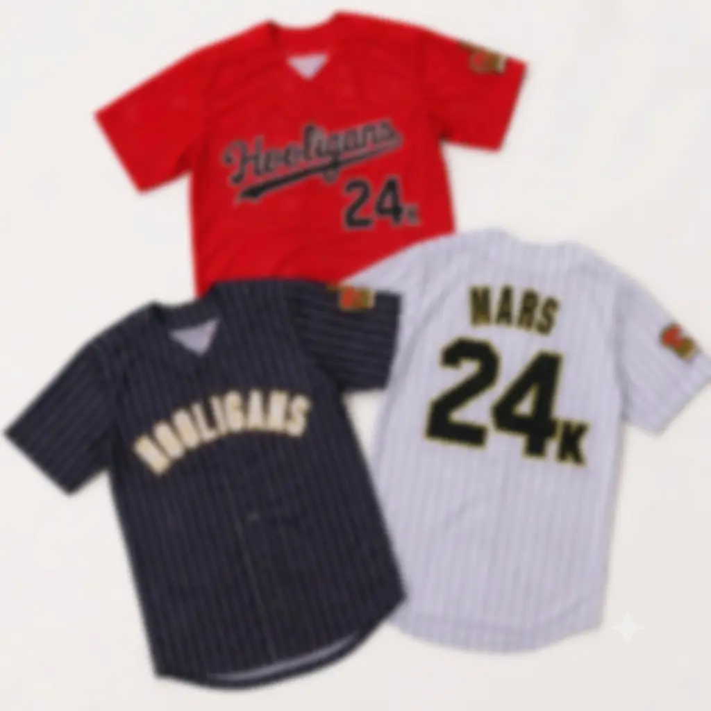 Custom Hooligans Mars 24K Baseball Jersey, Baseball Jersey White Red Embroidery Festival Shirts Gift Party