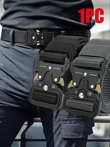 Tactical Quick Release Belt, Outdoor One Click Buckle Hiking Belt, Durable Adjustable Design, Breathable Comfort Fit, Belt Rugged Trail