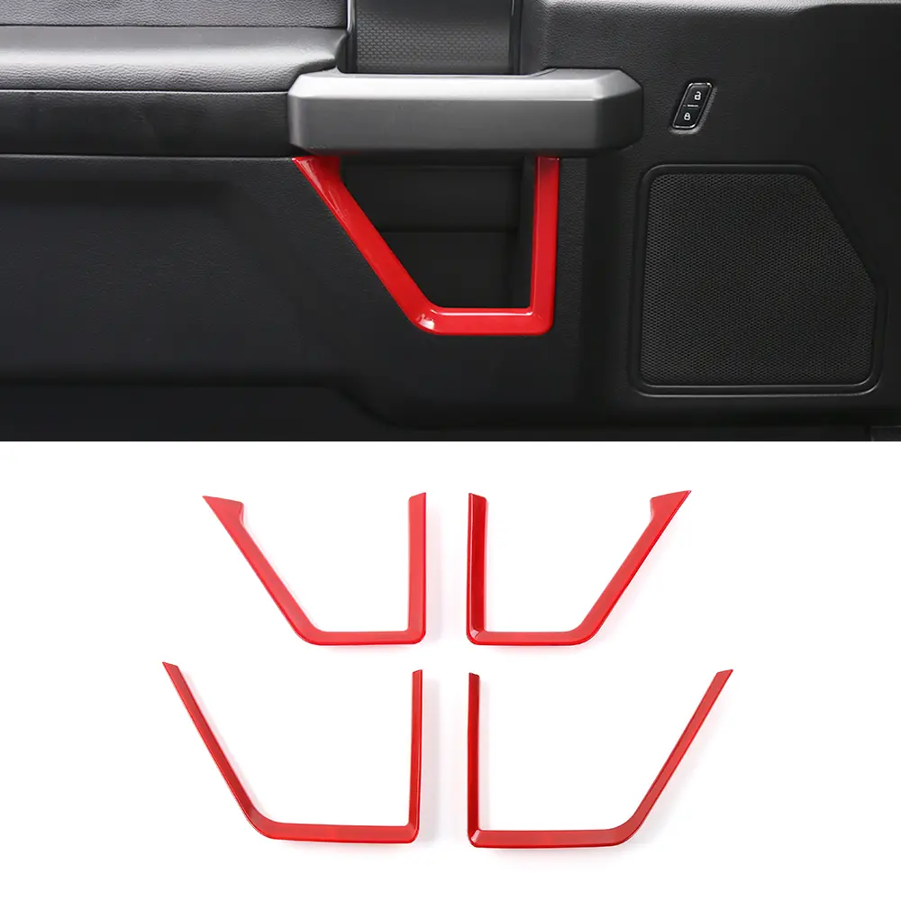 Car Interior Door Frame Cover Trim Decor Strip Auto Accessories for Ford F150 2015-2020, ABS Material, High-Quality UV-Resistant Red Interior Sticker, Car Decal, Cars Accessories