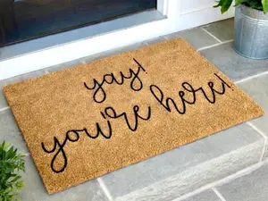 Yay You're Here Doormat, Welcome Mat, Welcome Doormat, Funny Door Mat, Housewarming Gift, Wedding Gift, Newlywed Gift, Funny Doormat Rug