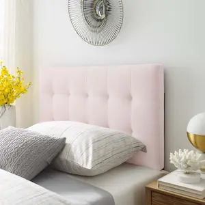 Modway Lily Biscuit Tufted Twin Performance Velvet Headboard in Pink