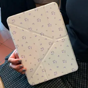 New Korean Style Floral Magnetic Detachable iPad Case, Shockproof Acrylic Cover for iPad 10/11, iPad Pro 11, iPad Mini 6/7