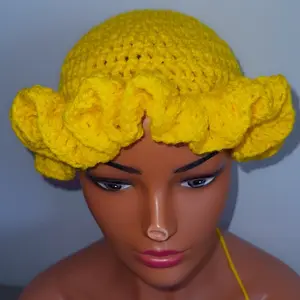Crochet ruffle hat