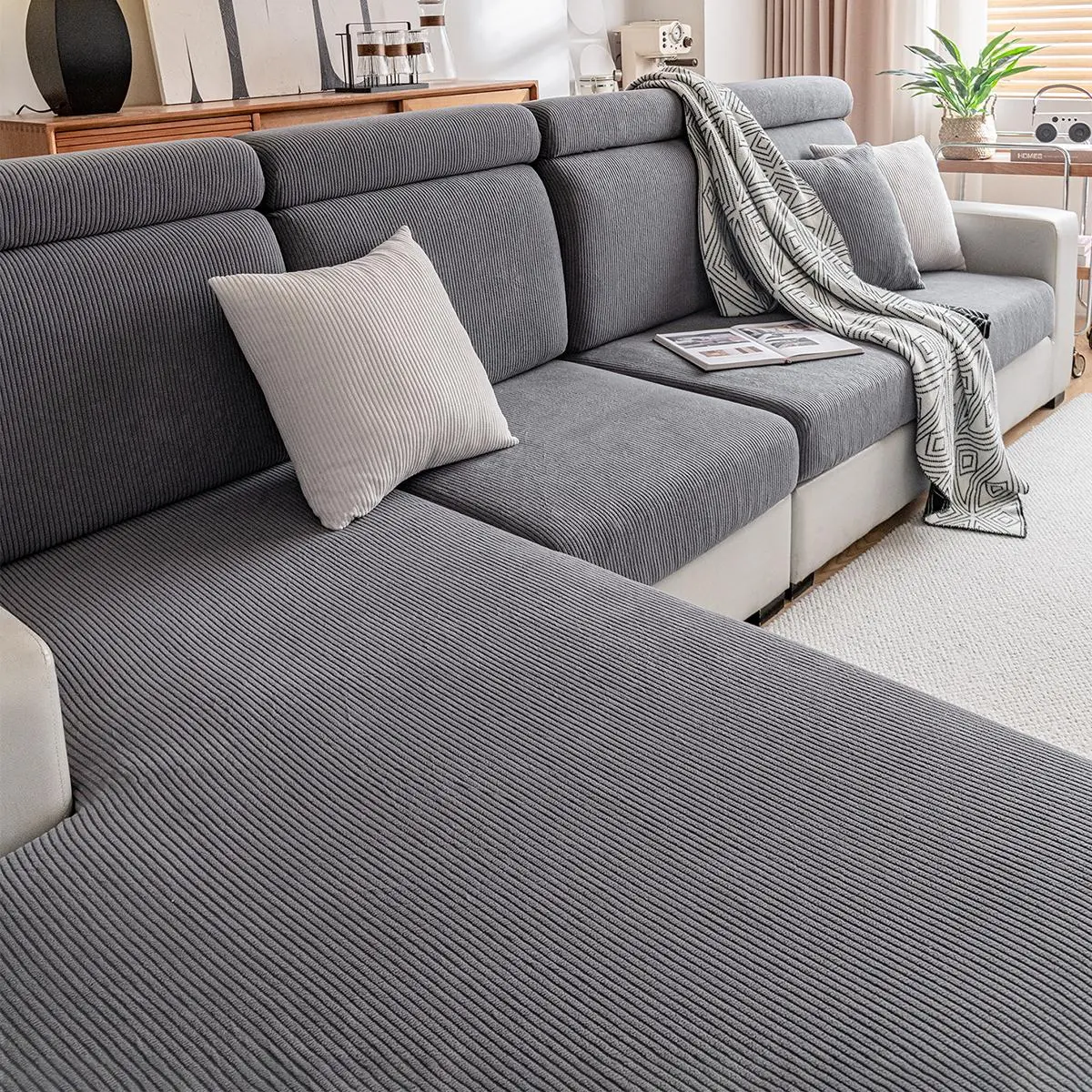 Solid Color Couch Cover, 1 Count Modern Simple Dustproof Sofa Slipcover, Dust-proof Sofa Protector for Home Living Room Office, Home Decor, Sofa Couch Covers