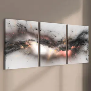 Abstract Art Wooden Framed Canvas Painting, Artistic 3 Counts Modern Art Wall Decor, Wall Art for Home Living Room Bedroom Office Modern Home Decoration