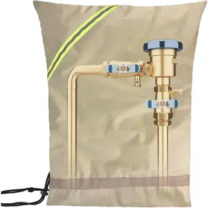 Outdoor Faucet Covers for Winter Freeze Protection, 16" x 20" Backflow Preventer Insulation Cover,  Pipe Insulation Cover for Snow, Sun Exposure - Beige