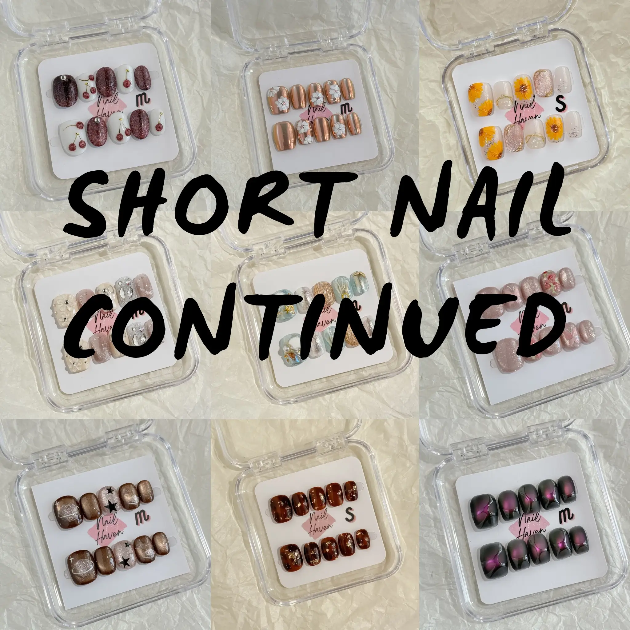 NailHaven|short nails collection continued| handpainted cute designs| acrylic press-on| fake nails |Handmade | high quality Press on nails 10 pcs|reu