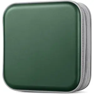 CD/DVD Case Wallet 48 Capacity Dark Green Plastic Portable Storage Organizer