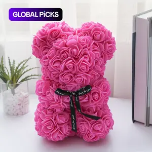 Bear Design Artificial Rose Bouquet, Faux Rose Bouquet, Lifelike Artificial Flower, Romantic Gift for Anniversary, Wedding Party Decoration #GLOBAL PICKS