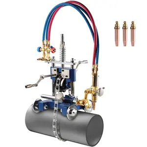 Summervibes VEVOR CG2-11Y Manual Pipe Cutting Machine, 0.2-2 Thick Pipe Beveling Machine with 82-in Chain, 0-45 Adjusted Angle Gas Cutting Machine with 3 Tips, Portable Torch Beveling Gas Cutter