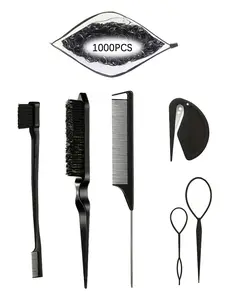 The 1006PCS hairband tool set includes 100 leather rings, a 3-piece comb set, 2 hair braids, and 1 rubber band opener, suitable for home, performance, dance, and daily women's hair styling. It is also a hair styling tool set