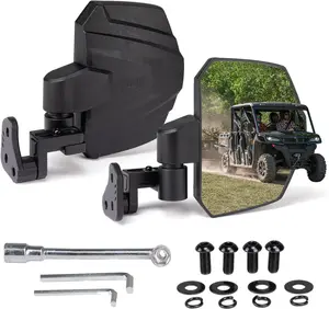 KEMIMOTO Mirrors UTV Side Mirror Compatible with CFMOTO UFORCE 1000/1000 XL/600, 2.4-4.3inch 360° Adjustable SXS UTV Telescoping Rear View Mirror(Not Fit Door)