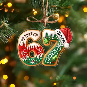 NEW Custom Name 6 7 Christmas Ornament, Funny Six Seven Ornament, Kids Christmas Ornament, Gen Alpha Humor Ornament, Christmas Decoration