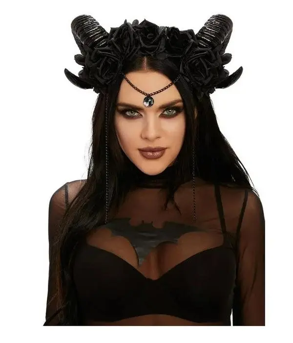 Ram Horns Headband - Chain - Jewel - Costume Accessories - One Size - 2 Colors
