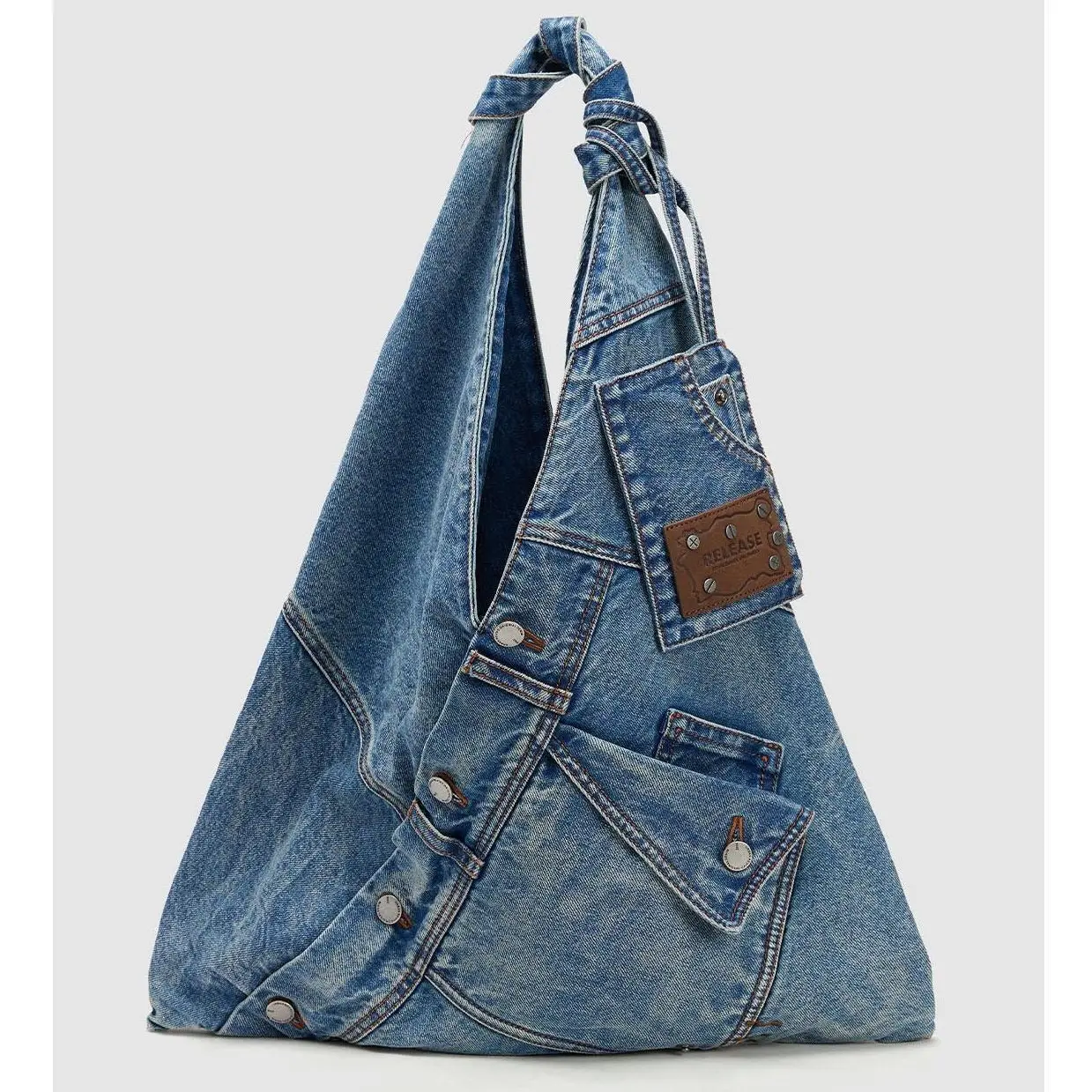 URBAN REVIVO 2026 Denim Leather Casual Crossbody/Shoulder Bag - Women's Purses, Streetstyle Spring Statement Bag UAYB50083, Casual Shoulder Bag, Crossbody Bags For Women summerwins,summerwins
