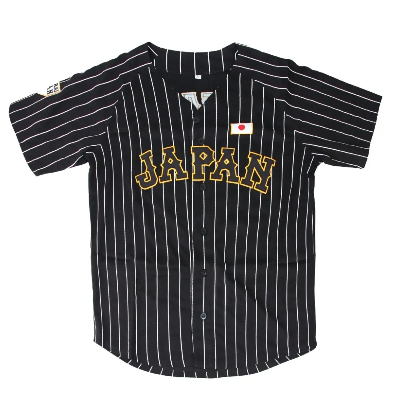 Shohei Ohtani 16 Japan Samurai Black Pinstriped Baseball Stitch