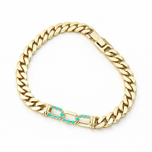 Blue and clear zircon bracelet