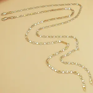14K Gold Plated Flat Chain Necklace for Women Versatile Elegant & Fashionable High Quality Jewelry Perfect Gift for Any Occasion fathersdaygiftideas