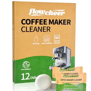 Flowcheer Coffee Machine Cleaner Descaler Tablets - 12 Count
