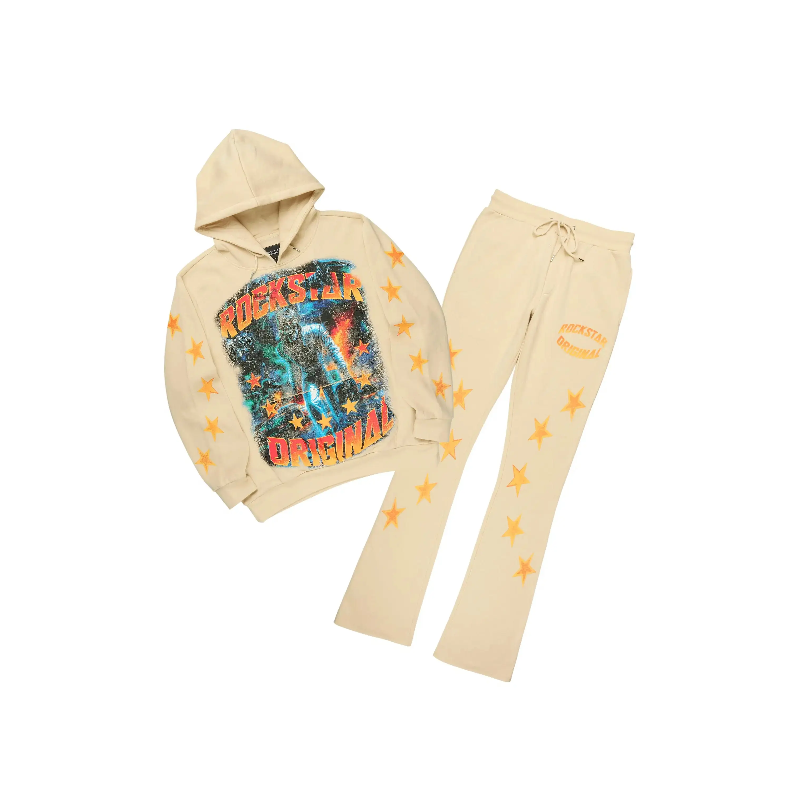 Torque Beige Hoodie/Stacked Pant Track Set Torque Beige Hoodie/Stacked Pant Track Set