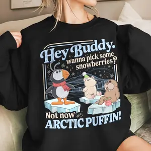 [Sale off up to 50%] Buddy Puffin Xmas Sweatshirt, Not now Arctic Puffin Tshirt, Hope You find Your Dad Crewneck, Christmas Classic Movie Tee, streetwear graphic tee