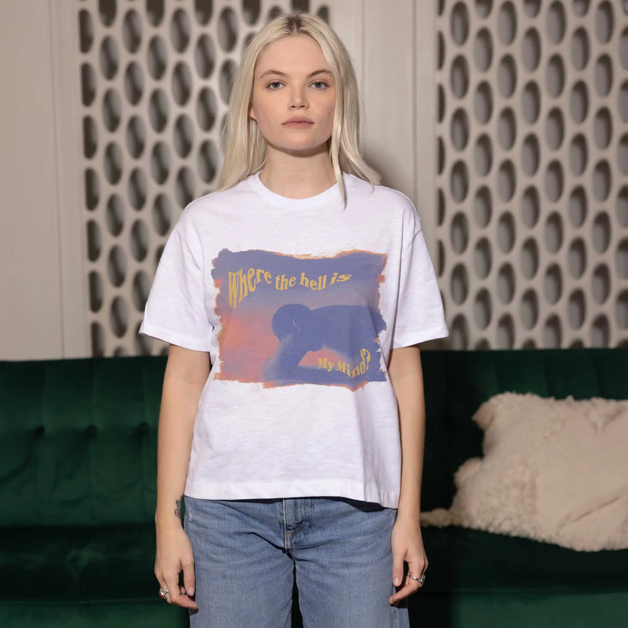 Where is My Mind Sunrise White Crop Tee