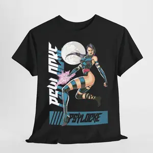 Psylocke unisex retro in black t-shirt for mens and womens - AN24