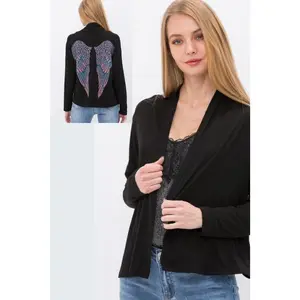 Vocal Lightweight Sweater Back Rhinestone Wings