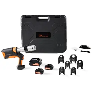 Pro Press Tool 18V Electric Pipe Crimping Tool For 1/2 Inch To 2 Inch Stainless Steel Copper PEX Pipes, 360 Degree Rotation Automatic Crimper With Brushless Motor And 6 Pro Press Jaws