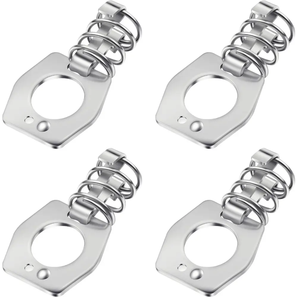 Silver 4-Piece Zinc Alloy Cam Lock - V-Shaped Easy Installation Water Heater Door Latch for RV Camper Hot Water Heater & Gas Bottle Covers, Automotive Interior Accessory, Widely Applicable