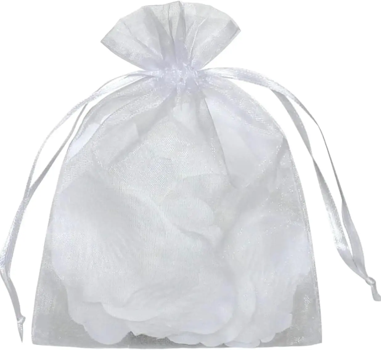 50pcs 6x9 inches Organza Drawstring Mesh Bags - White Sheer Organza Fabric Lightweight Carry Bags for Jewelry, Anniversary & Birthday Gifts, Fruit Protection (Home & Festive Party Supplies)