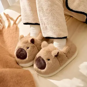 Cozy Capybara Plush Slippers for Women - Winter Warm Fleece-Lined Home Shoes, Cute Cartoon Design, Perfect Christmas & New Year Gift, Slippers, Home Use, Best for Christmas rain shoe home office desktop decoration angel soft 2-ply toilet paper Fast Paper