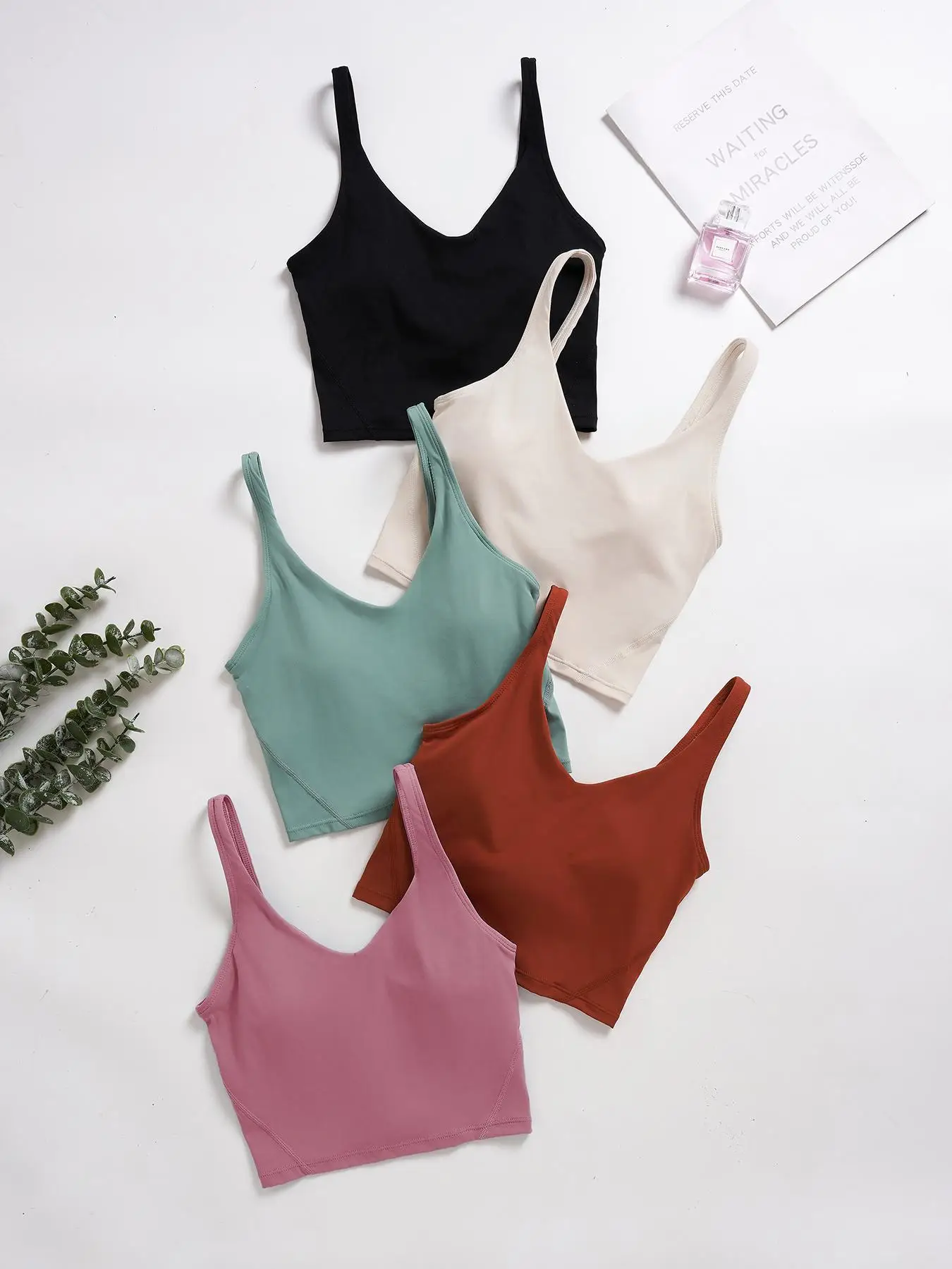 Women's Solid Color Sports Bra, Breathable Quick Drying Push Up Bra, Workout Clothes, Top, Gym Clothes, Ladies Sportswear for Indoor Outdoor Wear, Str