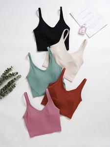 women's solid color racer back sports bra, breathable comfortable quick drying push up bra, workout clothes, top, gym clothes, ladies sportswear for indoor outdoor wear, gymclothes, women's bras, activewear, bra pack, yoga bra