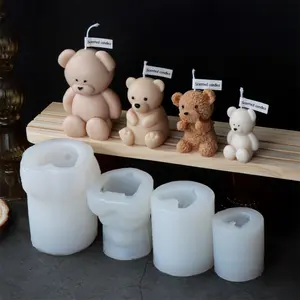 3D Bear Shaped Candle Mold, 1 Count DIY Animal Plaster Resin Crafts Mould, Soap Making Accessories for Home Decor, Scented Wax Melts