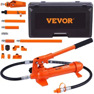 【Summervibes】VEVOR 4 Ton/8800 LBS Porta Power,  Portable Hydraulic Ram with 3.9 ft/1.2 m Oil Hose, Auto Body Frame Repair Kit with Storage Case for Car Repair, Truck, Farm
