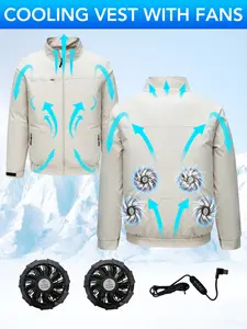 Fan Jacket Fan Vest Air Conditioning Workwear 3 Speed Wind Adjustment Summer Cooling Long Sleeve Outerwear Outdoor Use