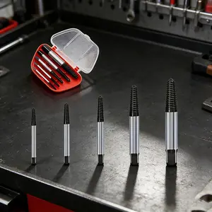 Advanced Screw Removal Kit, 5-Piece Set, Easy Extraction of Damaged Screws, Bolts, Pipes, Ideal for Woodworking & DIY Projects