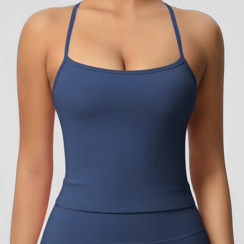 Women's Solid Color Sports Athletic Tank Top, Casual Sleeveless Backless Design Sports Top for Yoga Gym Workout, Ladies Sportswear Athletic Workout Clothing for All Seasons
