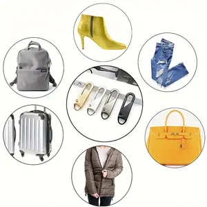 Zipper Pull Replacement-Easy Installation Durable Multicolor Metal Slider-Perfect for Suitcases Jackets& More- 1.5inch x 0.5inch Adjustable Non-Slip Hangers Rack