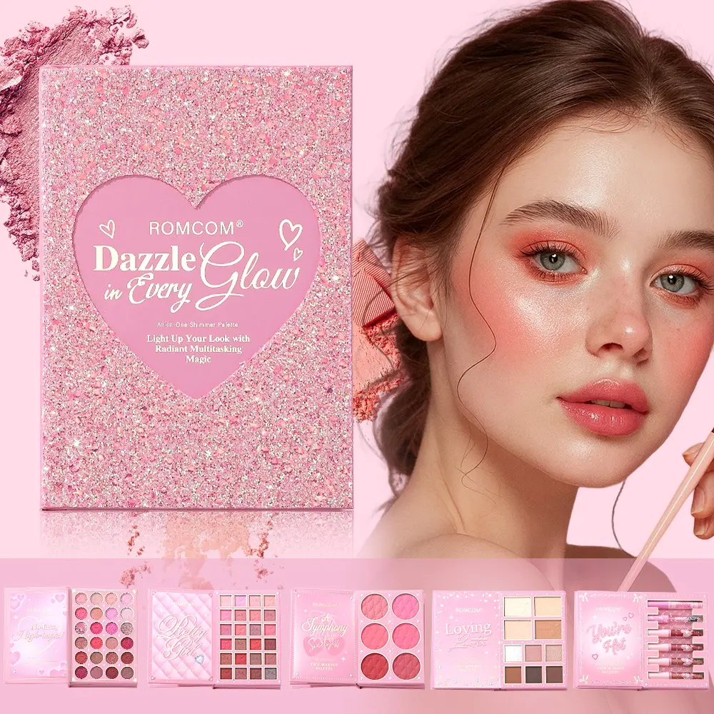 A makeup set, Makeup Bundle Box, Beauty Sets, 5 pages of makeup magic book, including multi-color pearlescent matte eye shadow, powder blusher, high gloss makeup, lip gloss, for all occasions, an ideal holiday party gift for women