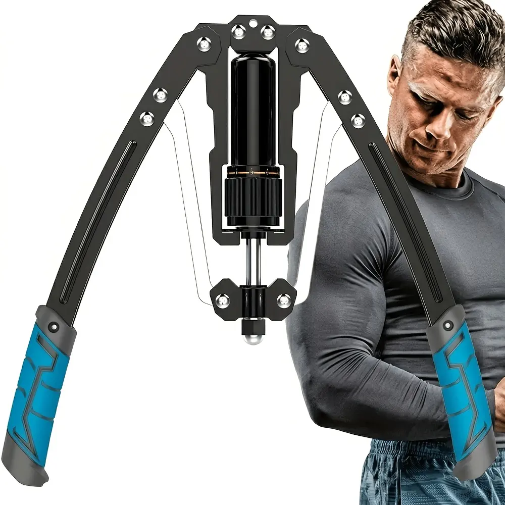Twist arm strength trainer, three-in-one hydraulic arm exerciser, adjustable 22-440 lbs arm twister, chest and arm trainer with abdominal roller and hook, home fitness equipment suitable for full-body strength training, portable unisex fitness equip,glute