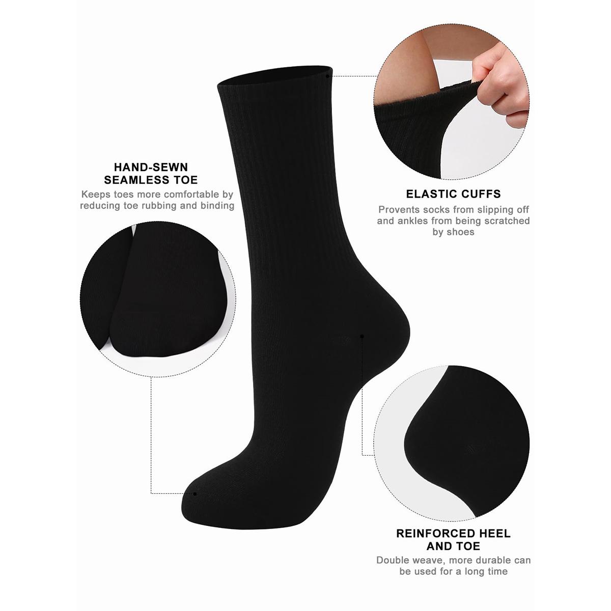 Womens Crew Scoks Thin Athletic Soft Moisture-wicking Scoks 1 Pair