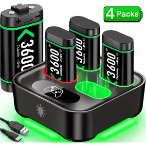 BEBONCOOL Controller Charging Station with 4 Packs 4x3600mWh Rechargeable Battery for Xbox Series X|S/Xbox One S/Xbox One X/Xbox One Elite Controller, Charger Dock for Xbox One Controller Battery Pack